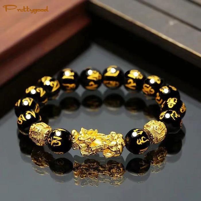 COD ✨Gelang Manik-manik Aesthetic Netral Gelang Naga Pixiu Emas Asli Gelang Doa Gelang Keberuntungan