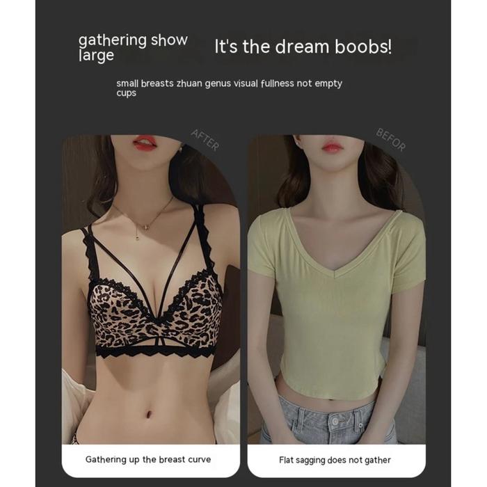 BH Model Leopard Macan Tutul Kekinian Bra Push Up Tanpa Kawat CD Celana Dalam Kancut Pakaian Dalam P