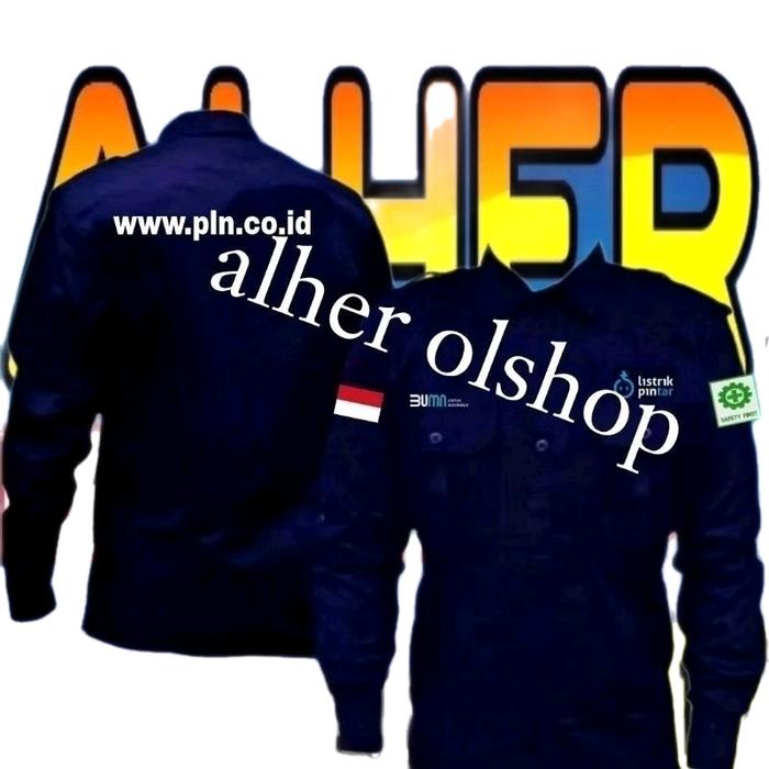 kemeja PLN listrik pintar full bordir kemeja listrik pintar kemeja BUMN baju PLN baju listrik pintar