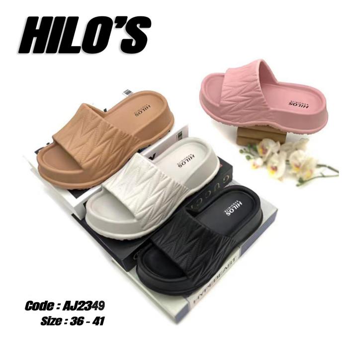 Hilo's Sandal Selop Karet Wanita Wedges Hilo's