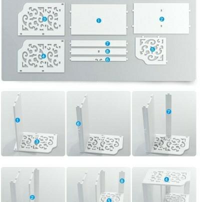 Rak Dinding Minimalis Tempat Remote Buku Kosmetik Sabun Holder 2 Susun