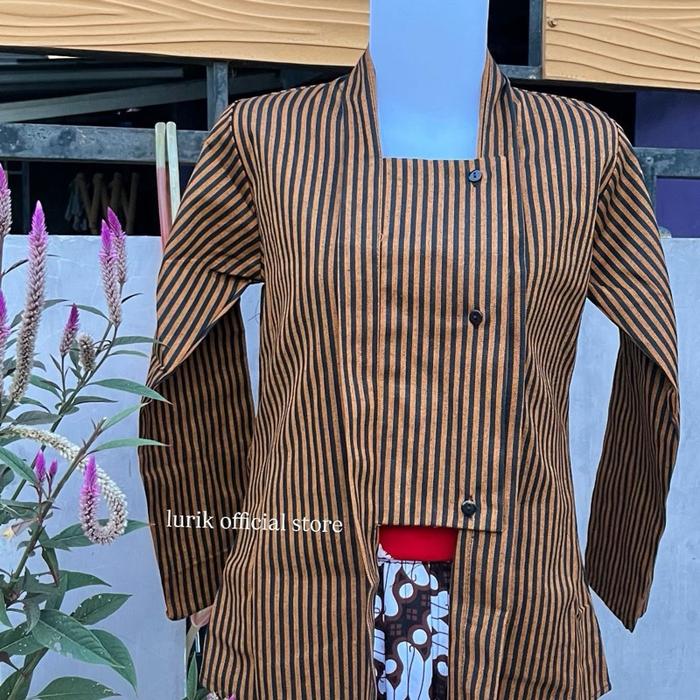 Baju Kebaya Fest Kutubaru Wanita Dewasa Remaja - Baju Lurik Dewasa / Motif Bergaris Bahan Tenun Halu