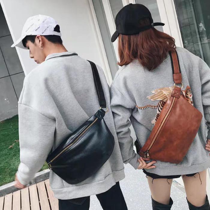 Tas Bahu Kulit Pria Tas Kulit Pria Sling Bag Kulit Pria TAZMANIA - Cokelat