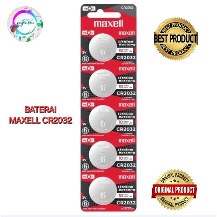 Baterai CR2032 Maxell - Lithium 3 Volt (Perlembar)