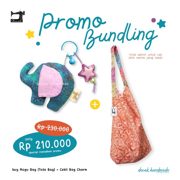 [PAKET BUNDLING] Bag Charm Cekli + Mogu Bag (Tote Bag/Sling Bag) | Keychain, Gantungan Kunci, Tas