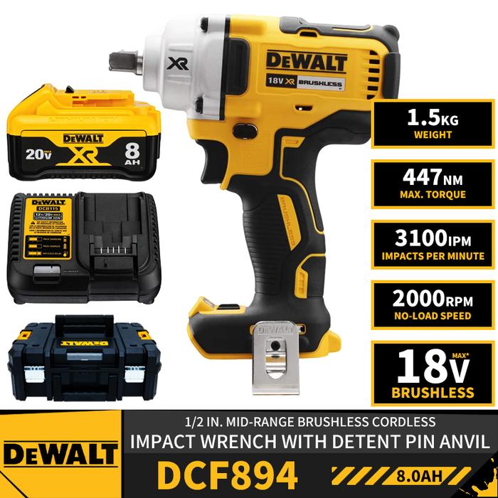 DEWALT DCF894 Kit kunci pas, 1/2 dalam jarak menengah tanpa sikat
