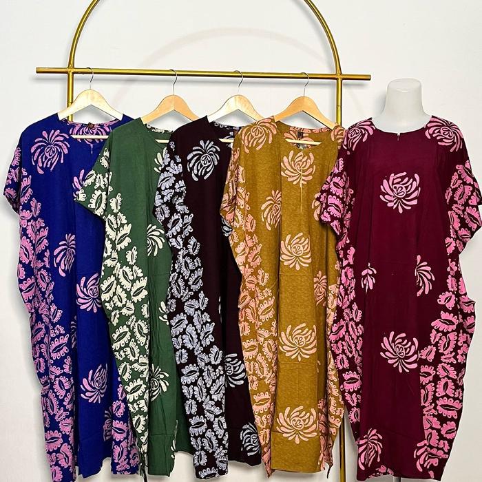 Afnan Daster Kalong Batik Cap Pekalongan Lowo Busui Resleting Depan Kelelawar Rayon Super All Size S