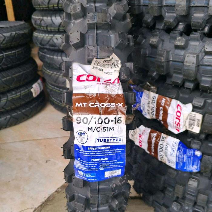 (PROMO)BAN LUAR DEPAN BELAKANG MERK CORSA MT CROSS BAN TRABAS MOTOR TRAIL  UK.80/100-21 UK.90/100-16