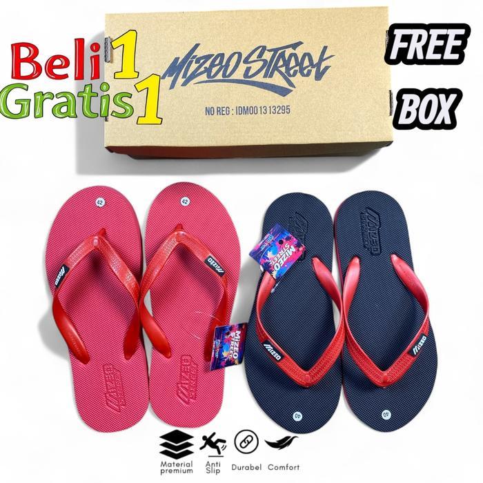 Sendal Jepit Mizeo Street Classic Flip Flop Karet Spon Pria Wanita Sandal Ando