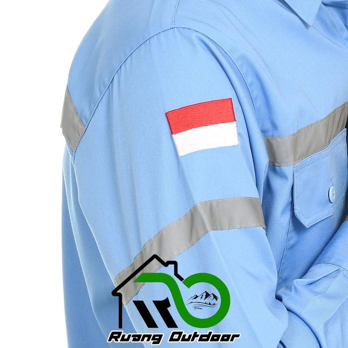 Baju Kemeja Safety Wearpack K3 Pria Wanita Lengan Panjang - Pakaian Seragam Atasan Werpack Lapangan 
