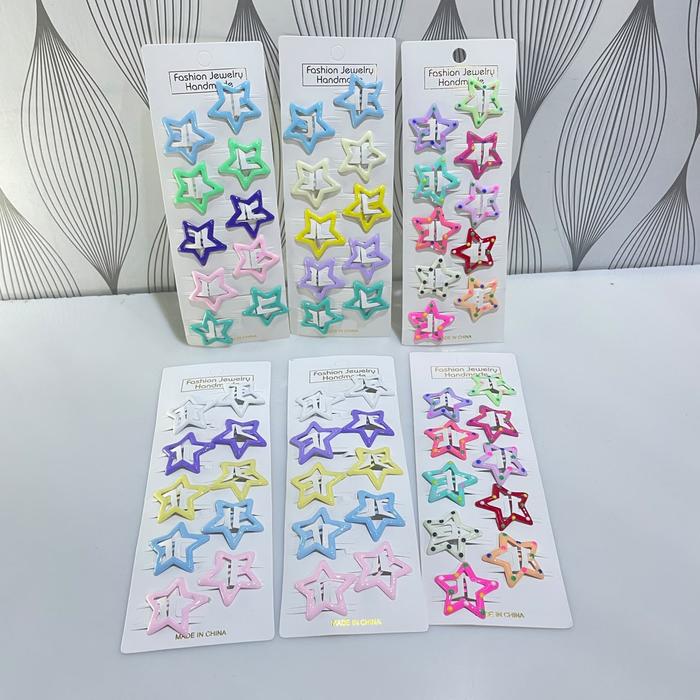 50pcs Tiptop Bintang Warna Warni Jepit Tiptop Anak