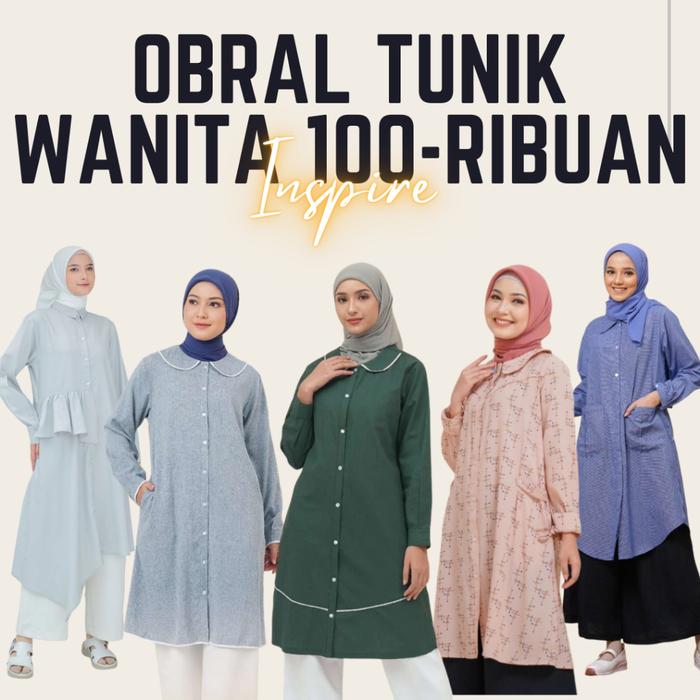 READY STOCK 100 RIBUAN ATASAN TUNIK WANITA MODIS LUCU KOREAN SE POLOS BY INSPIRE - ITU 05 008 ITU 01