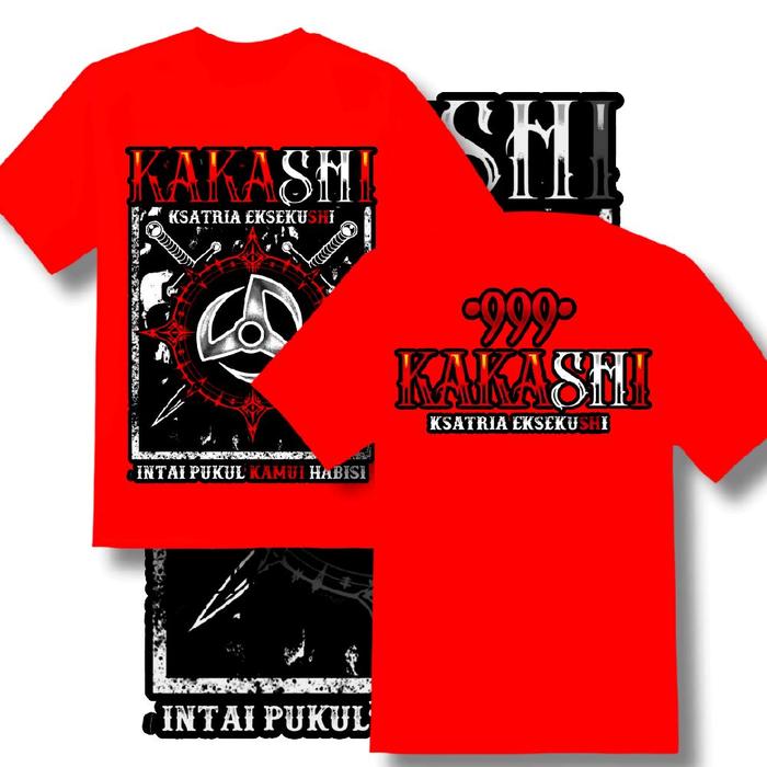 Kaos Kakashii PSHT Unisex Hitam Lengan Pendek & Panjang Oblong Bulu Lembut Nyaman Polos Pria Wanita 