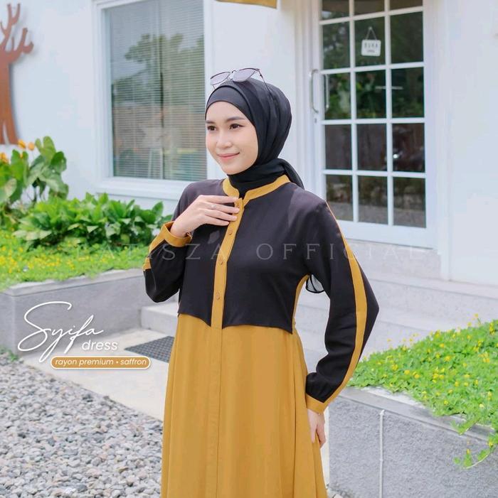 Syifa Dress | rayon premium | gamis polos adem | Latisza Official