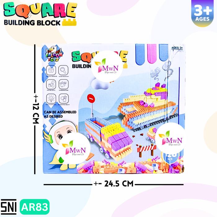 MWN Mainan Edukasi Square Building Block 120pc AR83