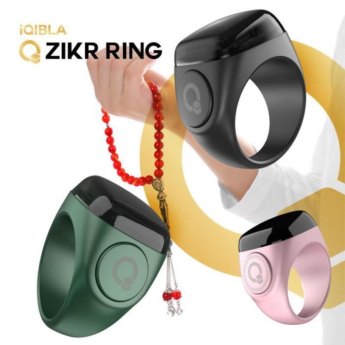 IQIBLA ZIKR Ring N01 – Cincin Tasbih Digital Bluetooth untuk Shalat & Qibla, 3 Ukuran 18/20/22mm, Ba