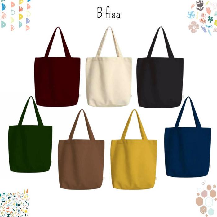Tas Tote Bag Kanvas Resleting POLOS Tas Selempang Totebag Canvas Sleting Totbag Lucu Kekinian Totteb
