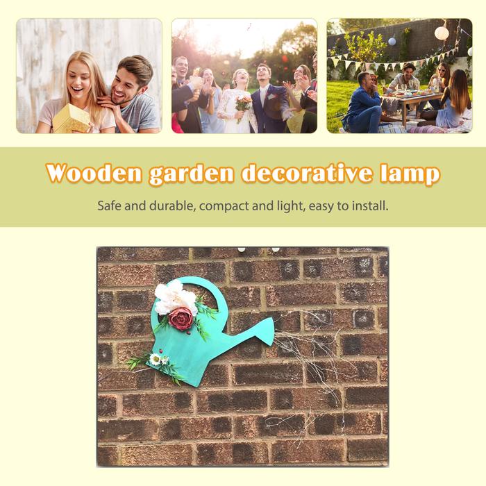 Wooden Garden Sprinkle Lamp Art Crafts Water Sprinkle Landscape Lamps
