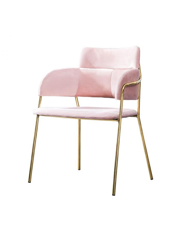 Simple dining chair lounge chair metal armrest dining chair coffee