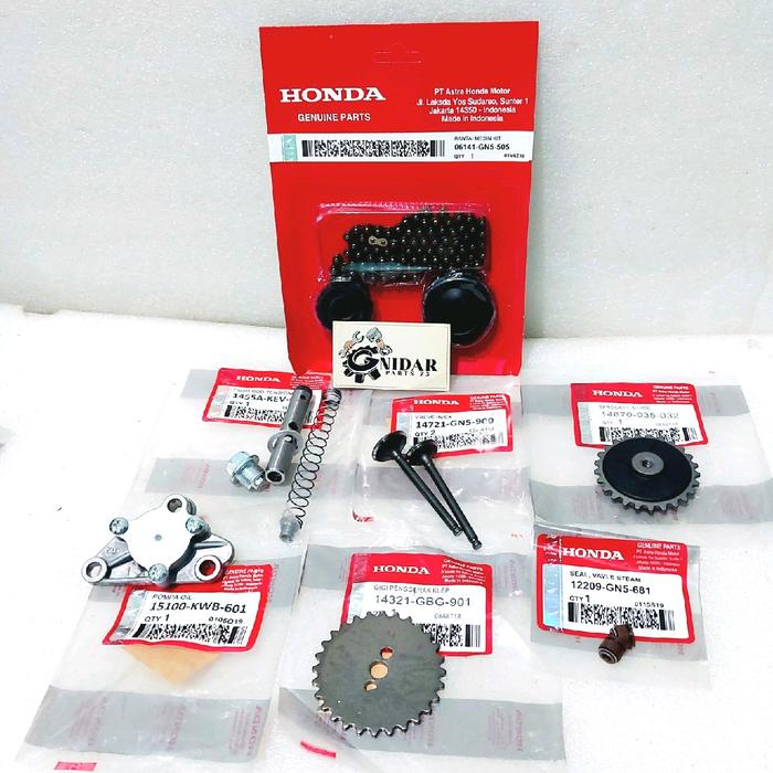 Paket Rantai keteng + Gigi Pompa + Pompa Oli + Gigi Sentrik +Suling Tensioner +Sil Klep + Klep Set G