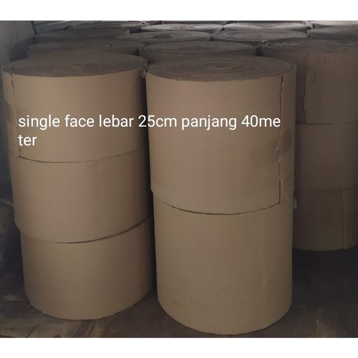 Karton Lembaran Polos Single Face 1 ROLL Uk. Lebar 25 cm x 40 meter