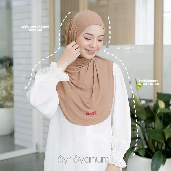 Anqueela Hijab Instan Shanum Bahan Jersey Super Premium Ukuran 68 cm x 86 cm Syr Syanum