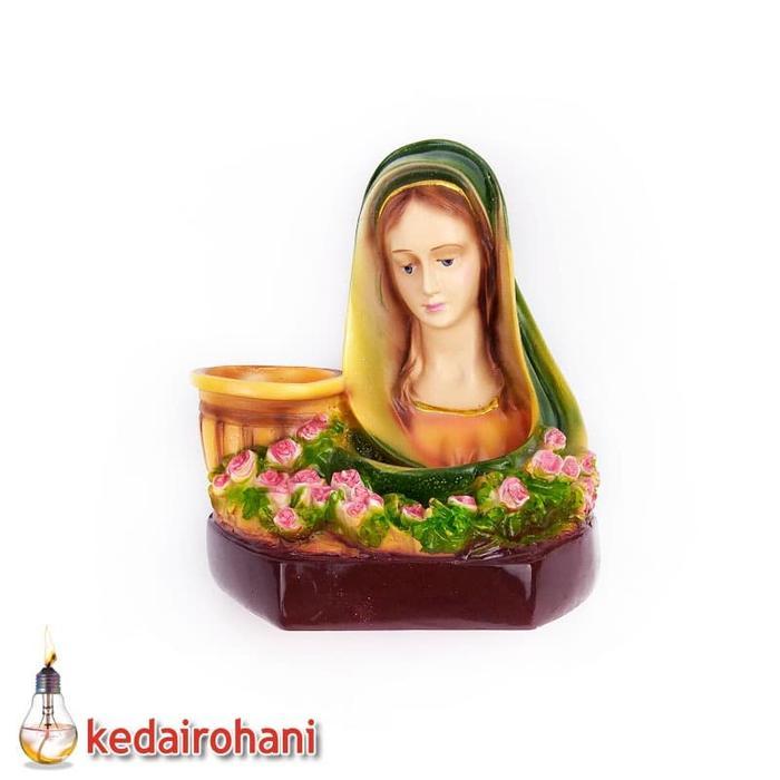 TERLARIS Patung Bunda Maria Mawar tempat Lilin dan Rosario Besar Warna Klasik READY