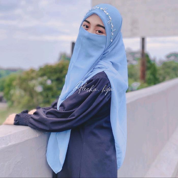 Jilbab Hijab Segi empat Khimar Cadar Payet Syarii