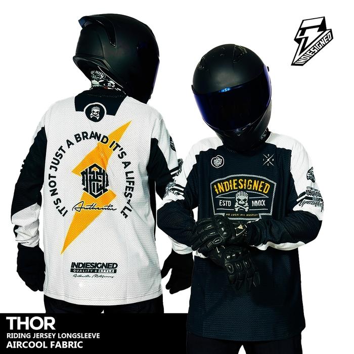 Men's THOR X INDIESIGNED Motocross Jersey Long Sleeve Aircool Fabric Racing Quick Drying