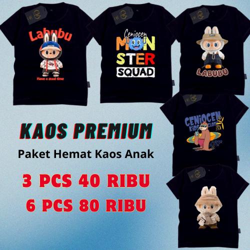 Paket Hemat Kaos Distro Anak Laki - Laki Perempuan Murah - Paket Hemat Usaha Baju Anak Laki Laki Bah