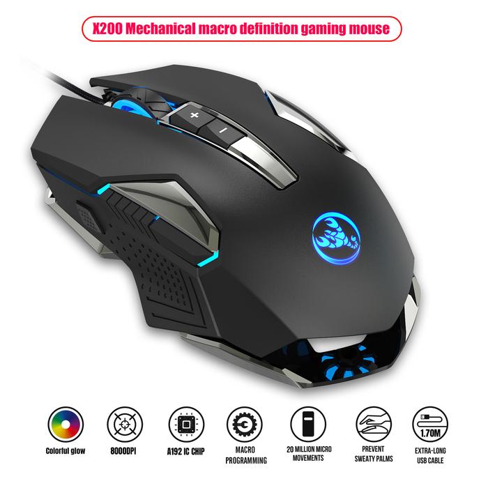 Gaming Mouse 8000 DPI Optical 8 Button USB Magic Mouse With RGB