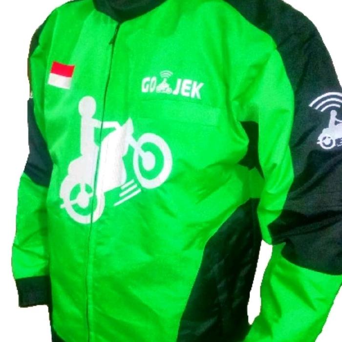 jaket gojek senior model lama gambar motor bordir komputer bisa blok blik Pria Wanita Keren Parasut