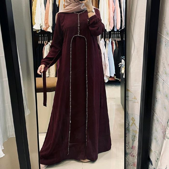 Gamis Indira/ Gamis ceruty/ gamis Payet Bunga Bunga