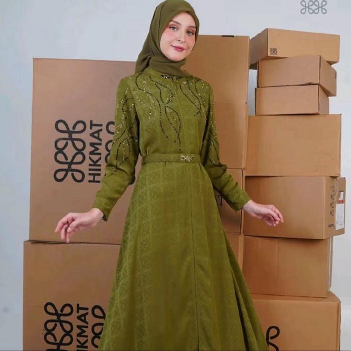 A2602 Hikmat Abaya Original Premium Baju Muslim Wanita Elegan & Modis Bahan Berkualitas Tinggi Ukura