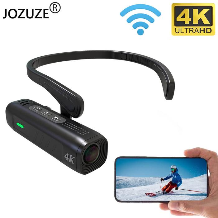 JOZUZE Wifi Mini Camera Head Wearable Vlog Camera for YouTube Video