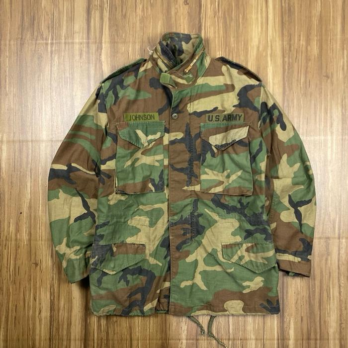 M65 Jaket Woodland Camo Size Small Reguller Named Jhonson