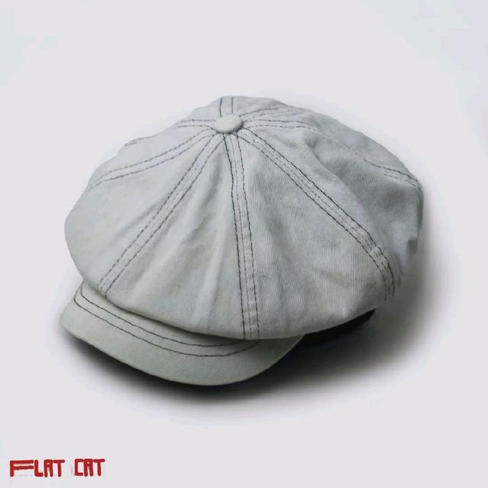 Topi Retro Fat Cap - Newsboy Denim Unisex