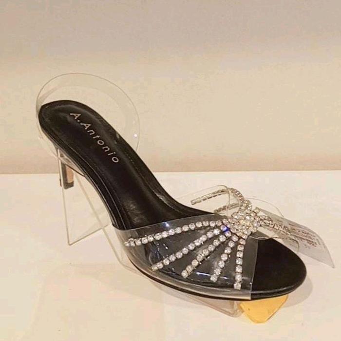 A Antonio wedges sandal wanita ALINE GOLD BLACK