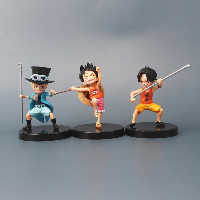 3pcs Action Figure Karakter Anime One Piece Ace Sabo Three Brothers