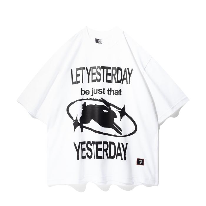 Based On Money Kaos Oversize Pria Wanita Boxy Fit Tshirt Cotton White Yesterday - sibunsu