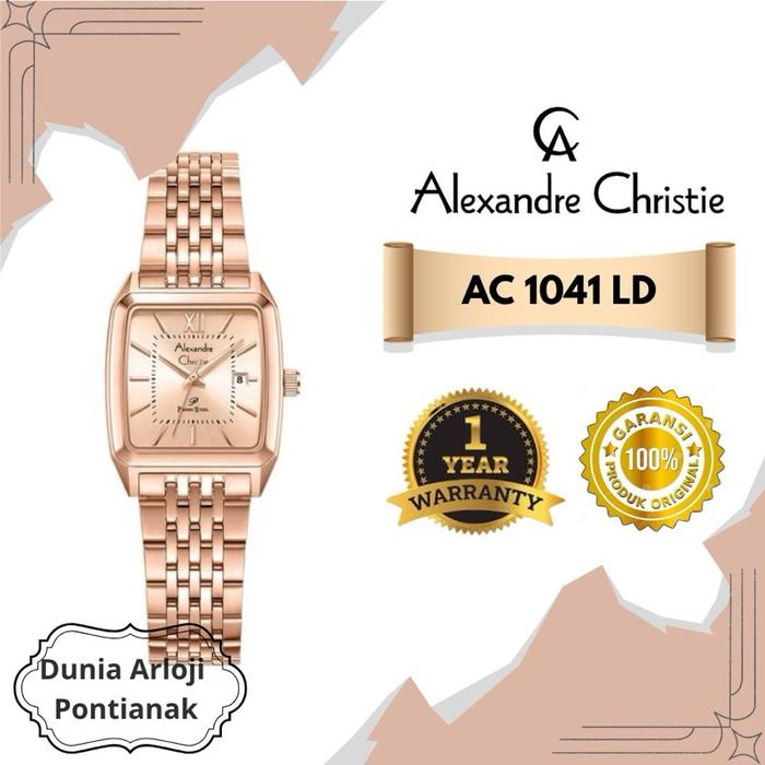 [ dunia arloji Pontianak ] ac 1041 jam tangan petak mewah alexandre christie ac1041 Crystal Quartz S