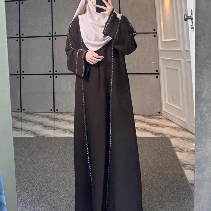 Elhijab - Naurah Abaya Ready stock Dress Series Tanpa hijab Bahan Sabrina Anti UV Abaya Gamis Terbar