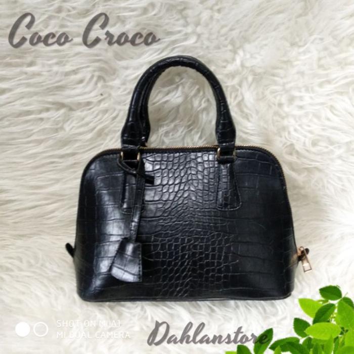 Croco Alma Black /Hitam Sale!! Tas Impor Impor Fashion Mini Kecil Cewek Bag Grosir Kado Ultah COD