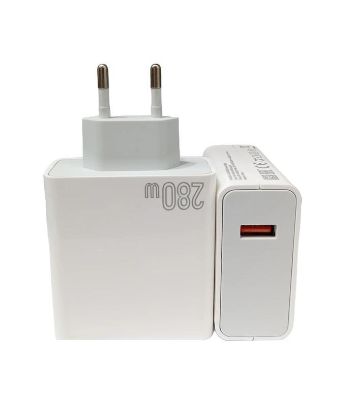 Charger 280W For C75 Untuk Android Batok Adaptor + Kabel Data Type C & Micro /V8 Support Fast Chargi