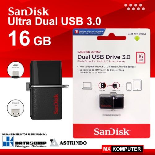 Sandisk Flashdisk OTG 16GB USB 3.0 / Flash Disk 16GB OTG Dual Drive Resmi