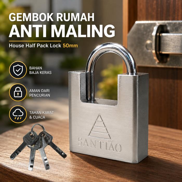 Mutiaramall - Gembok Rumah Besi | House Lock Hardened Steel | Kunci Pintu