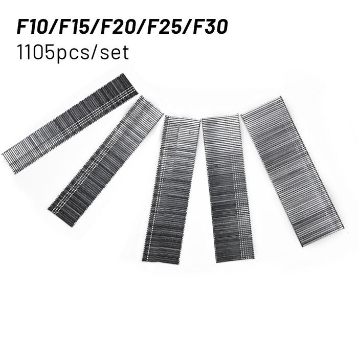1105pcs Staples Kit F15/F20/F25/F30 304 Stainless Steel Straight Brad