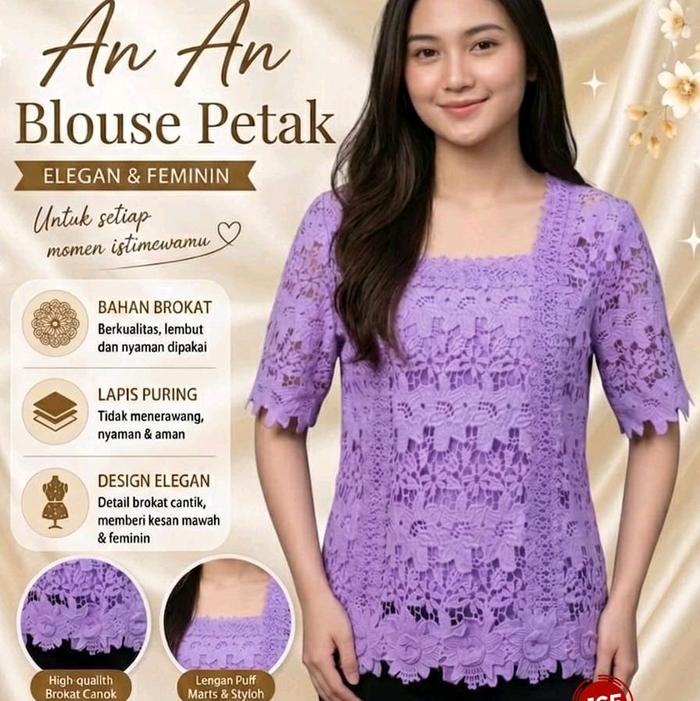 Atasan brokat bangkok leher petak edisi jumbo