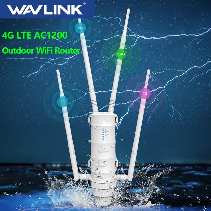 Wavlink 4G LTE AC1200 High Power Outdoor Wi-Fi Router With SIM Card Slot 5G 2.4G1000Mbps Ethernet WA