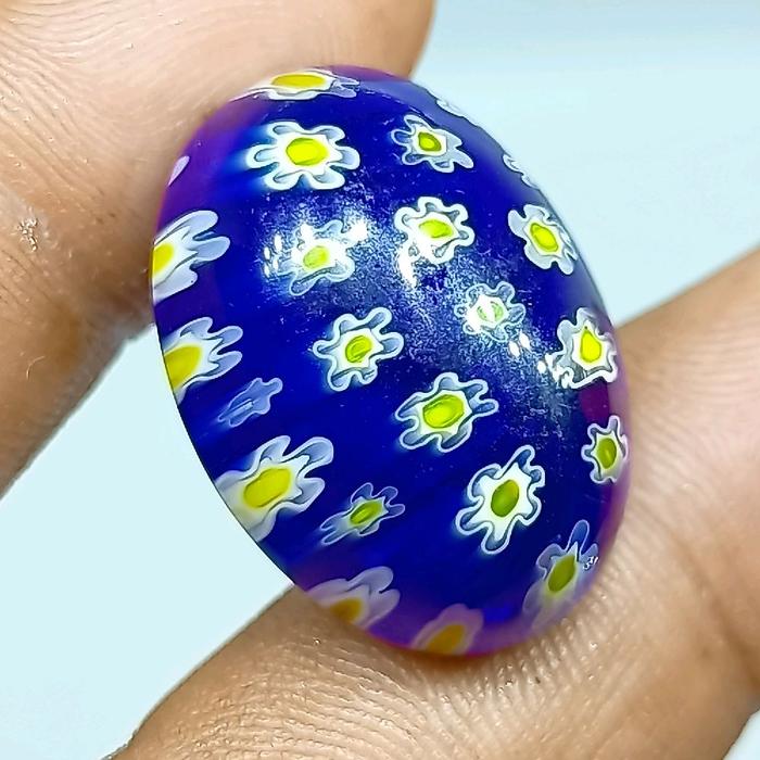 Batu Bunga Teratai Biru , Jumbo 30 x 20 mm